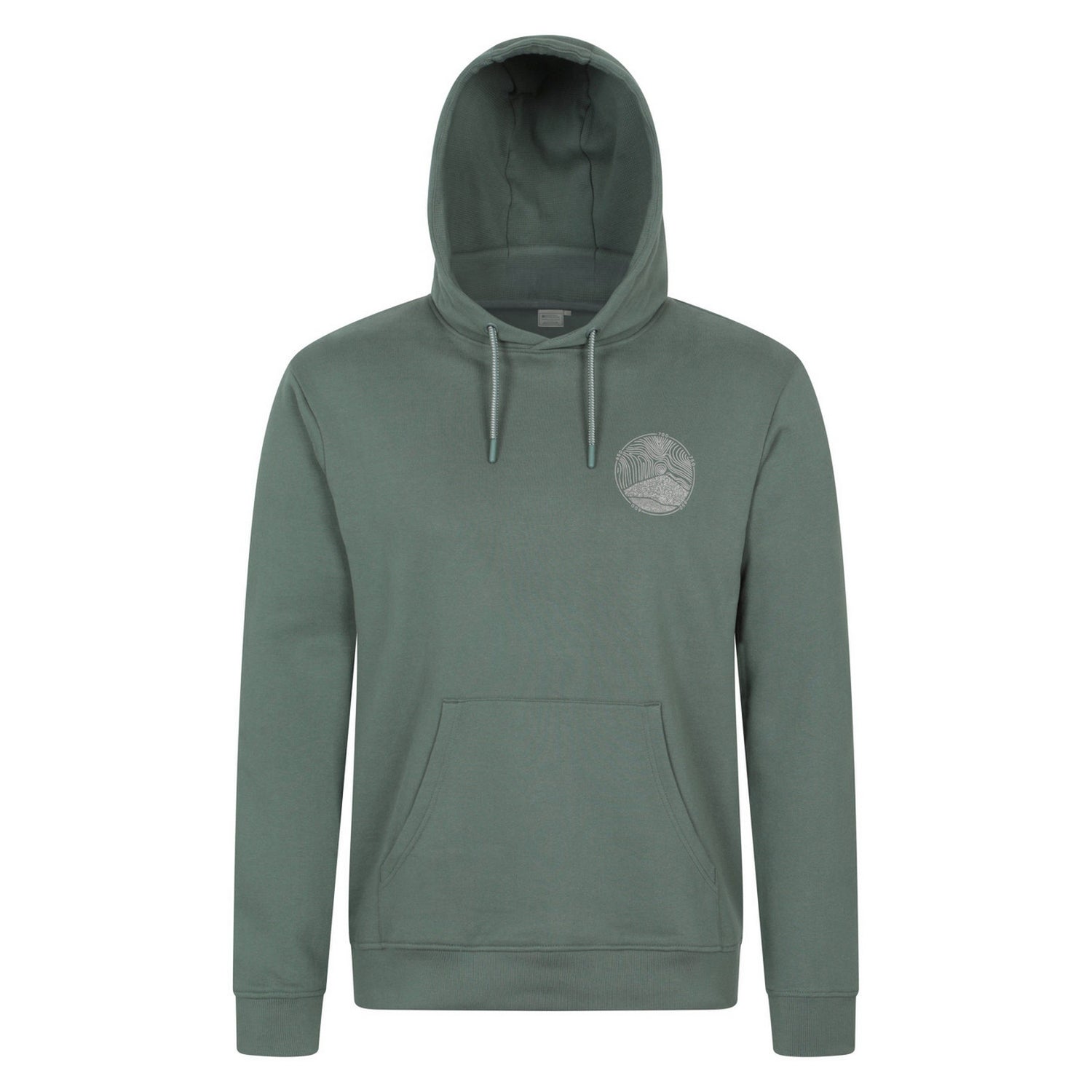 Khaki Green - Front - Mountain Warehouse Mens Graphic Overhead Hoodie