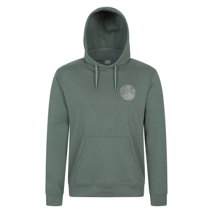 Khaki Green - Front - Mountain Warehouse Mens Graphic Overhead Hoodie