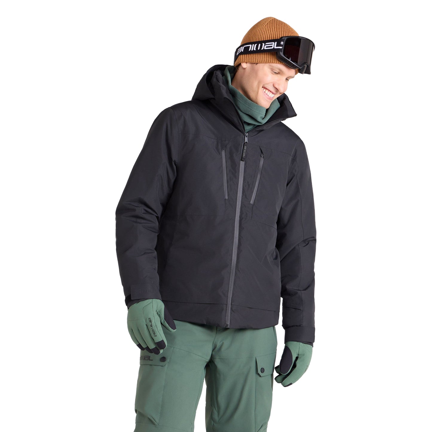 Black - Lifestyle - Animal Mens Arctic Ski Jacket
