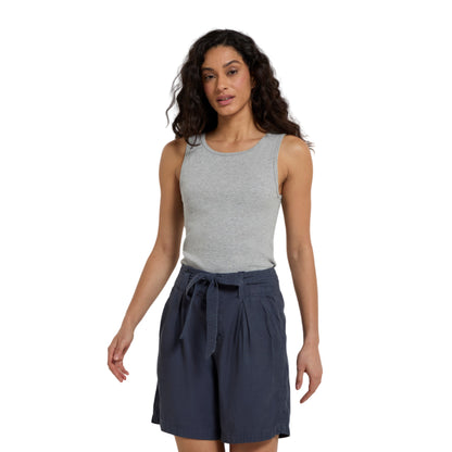 Navy - Side - Animal Womens-Ladies Loren Paperbag Shorts