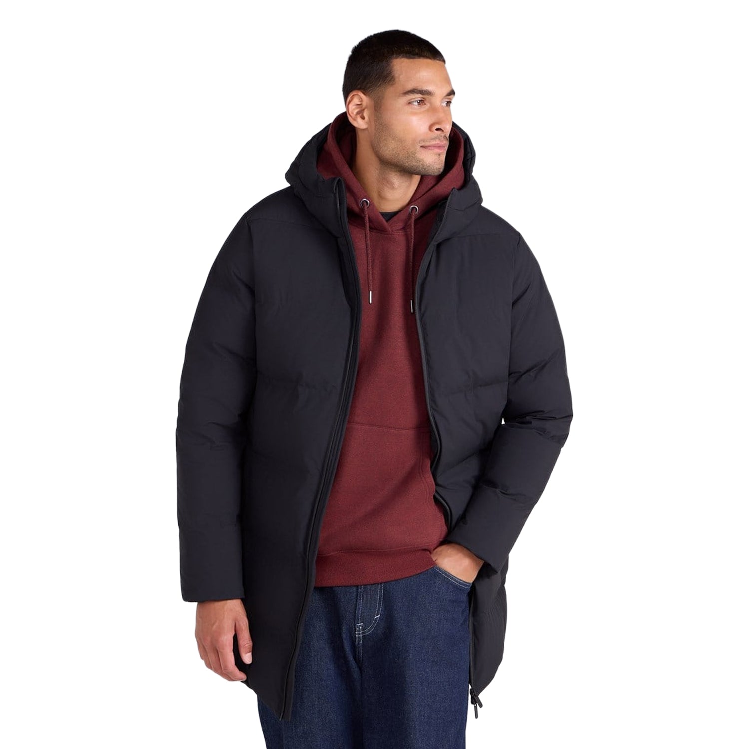 Black - Lifestyle - Animal Mens Tech Down Heat Sealed Baffles Padded Jacket