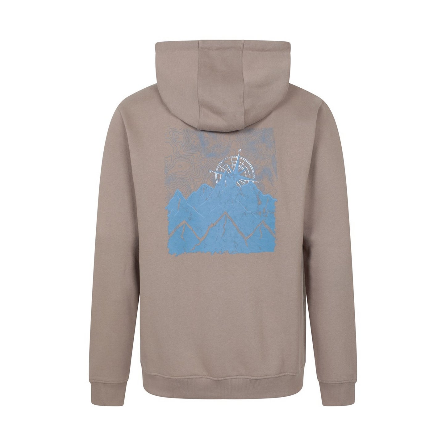 Brown - Back - Mountain Warehouse Mens Graphic Textured Full Zip Hoodie