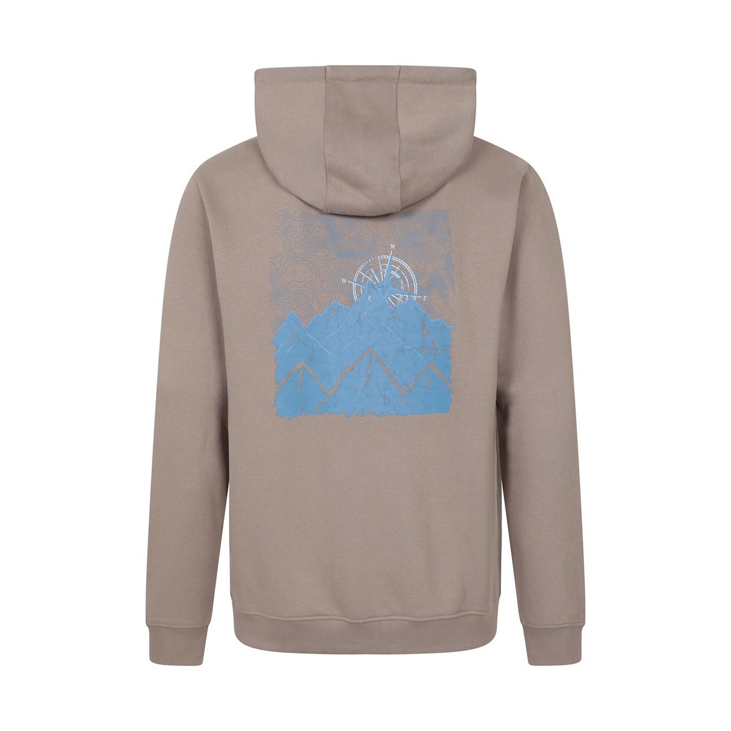 Brown - Back - Mountain Warehouse Mens Graphic Textured Full Zip Hoodie