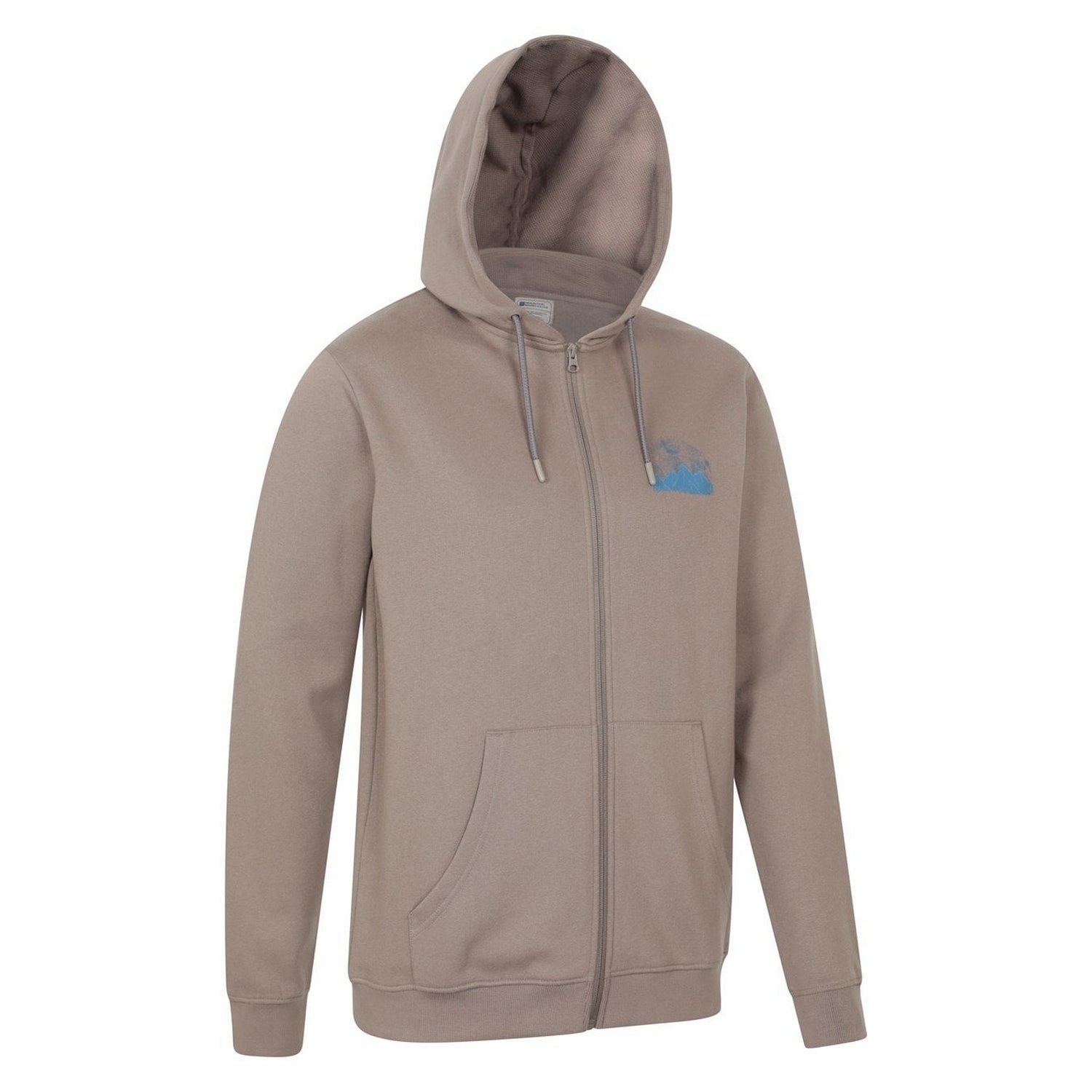 Brown - Side - Mountain Warehouse Mens Graphic Textured Full Zip Hoodie