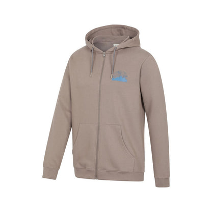 Brown - Lifestyle - Mountain Warehouse Mens Graphic Textured Full Zip Hoodie