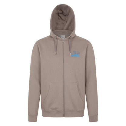 Brown - Front - Mountain Warehouse Mens Graphic Textured Full Zip Hoodie