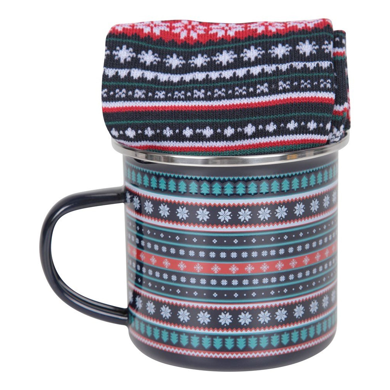 Navy - Back - Mountain Warehouse Unisex Adult Rising Sun Mug and Sock Set