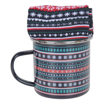 Navy - Back - Mountain Warehouse Unisex Adult Rising Sun Mug and Sock Set