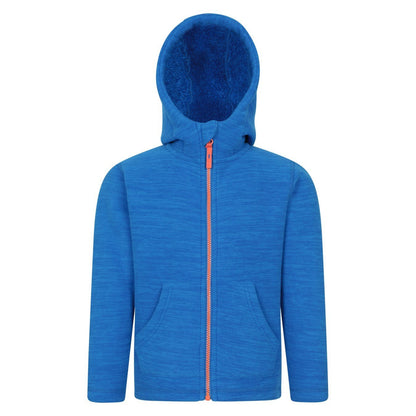 Blue - Front - Mountain Warehouse Childrens-Kids Snowdonia II Borg Lined Hoodie