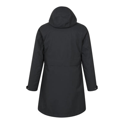 Black - Back - Mountain Warehouse Womens-Ladies Luna 3 in 1 Long Waterproof Jacket
