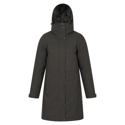 Khaki Green - Front - Mountain Warehouse Womens-Ladies Luna 3 in 1 Long Waterproof Jacket