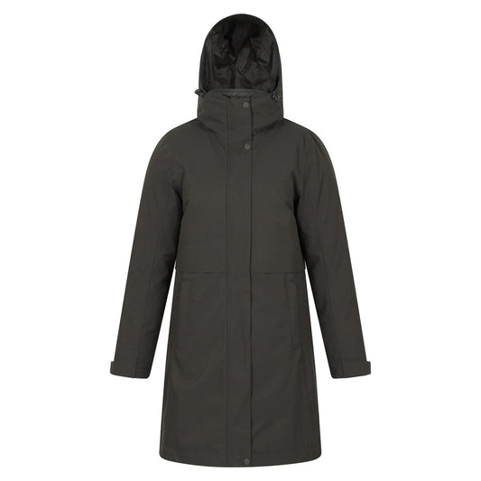 Khaki Green - Front - Mountain Warehouse Womens-Ladies Luna 3 in 1 Long Waterproof Jacket