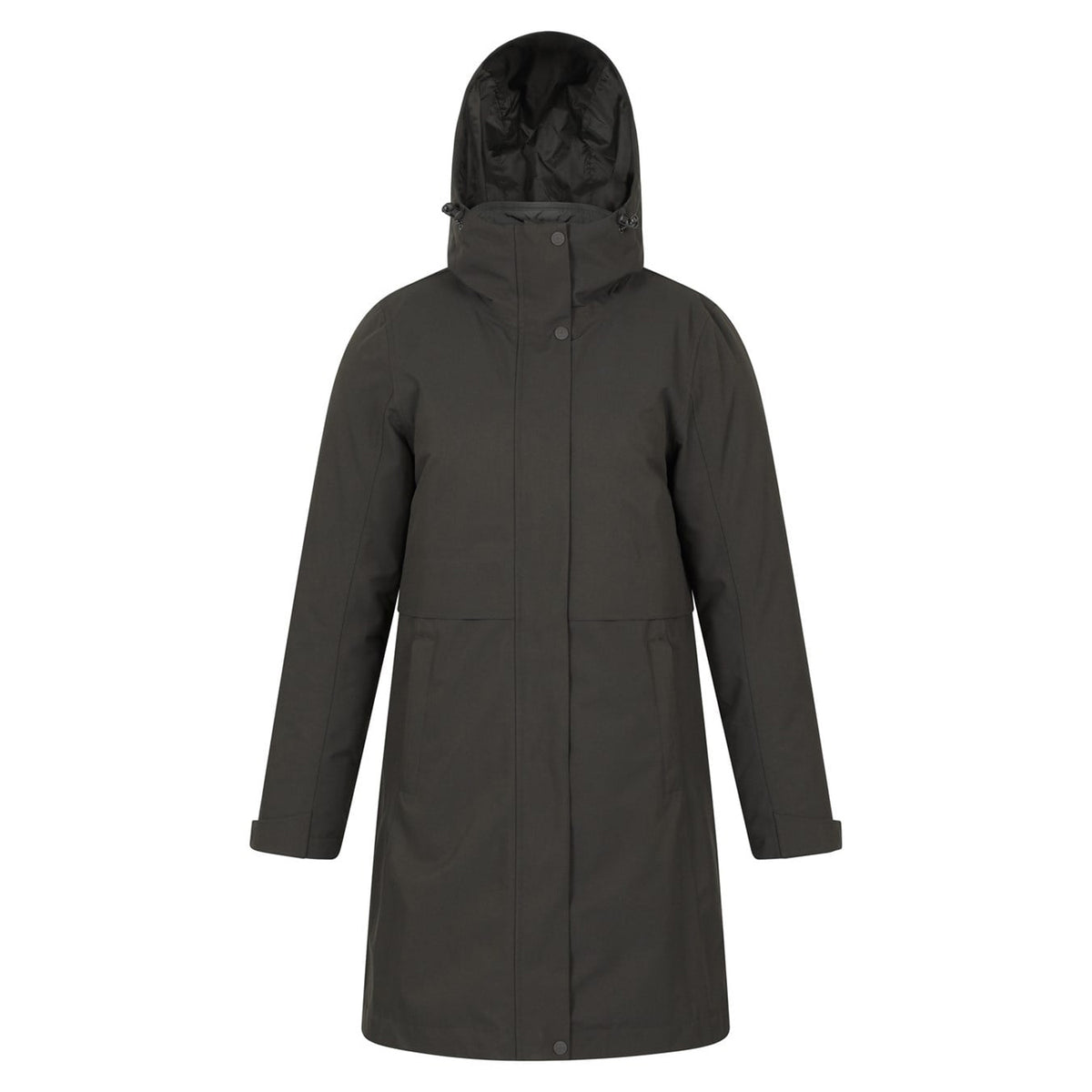 Khaki Green - Front - Mountain Warehouse Womens-Ladies Luna 3 in 1 Long Waterproof Jacket