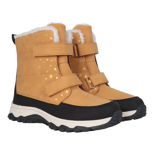 Tan - Front - Mountain Warehouse Childrens-Kids Flurry Adaptive Winter Snow Boots