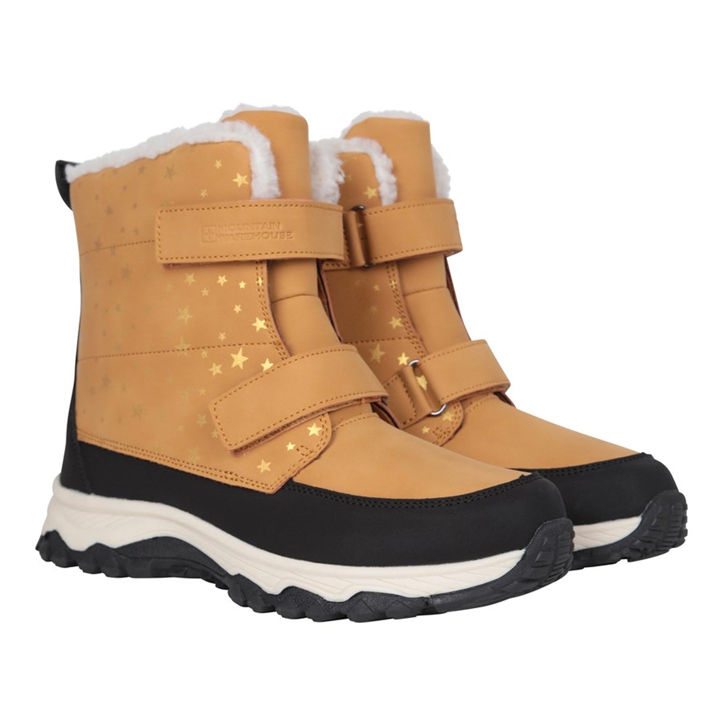 Tan - Front - Mountain Warehouse Childrens-Kids Flurry Adaptive Winter Snow Boots