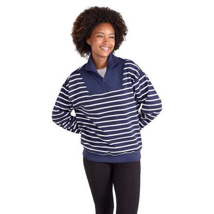 Navy - Pack Shot - Mountain Warehouse Womens-Ladies Naiper Drop Shoulder Sweatshirt
