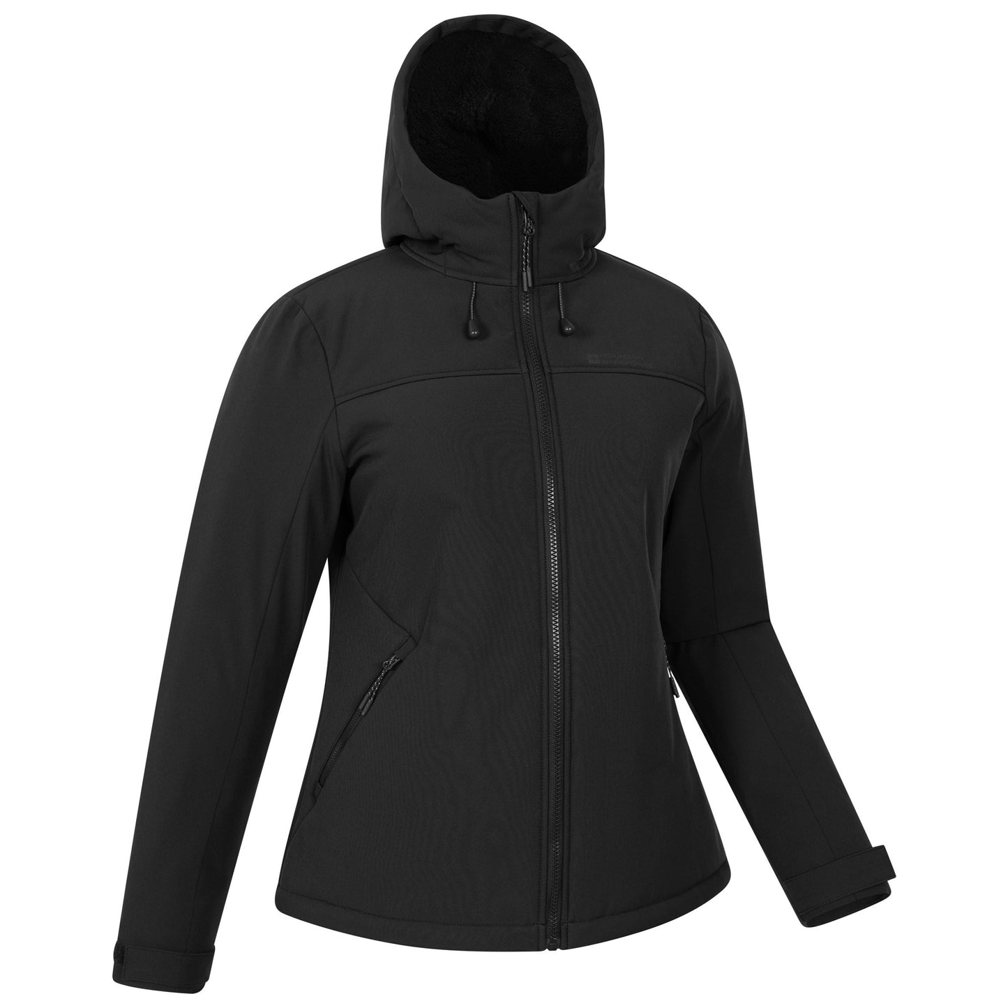 Black - Side - Mountain Warehouse Womens-Ladies Fern Softshell Faux Fur Lined Jacket