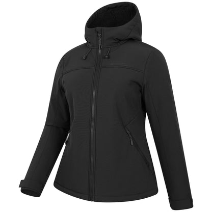 Black - Lifestyle - Mountain Warehouse Womens-Ladies Fern Softshell Faux Fur Lined Jacket
