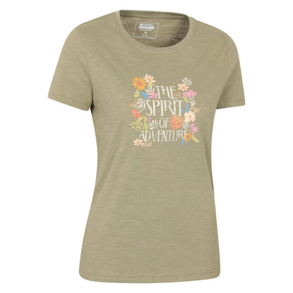 Khaki Green - Side - Mountain Warehouse Womens-Ladies Spirit Of Adventure Printed T-Shirt