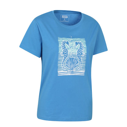 Blue - Side - Mountain Warehouse Womens-Ladies Seahorse Relaxed Fit T-Shirt