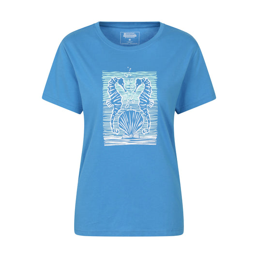 Blue - Front - Mountain Warehouse Womens-Ladies Seahorse Relaxed Fit T-Shirt