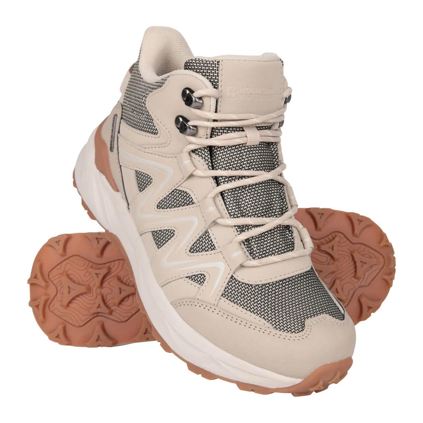 Beige - Back - Mountain Warehouse Womens-Ladies Trail Blazer Waterproof Walking Boots