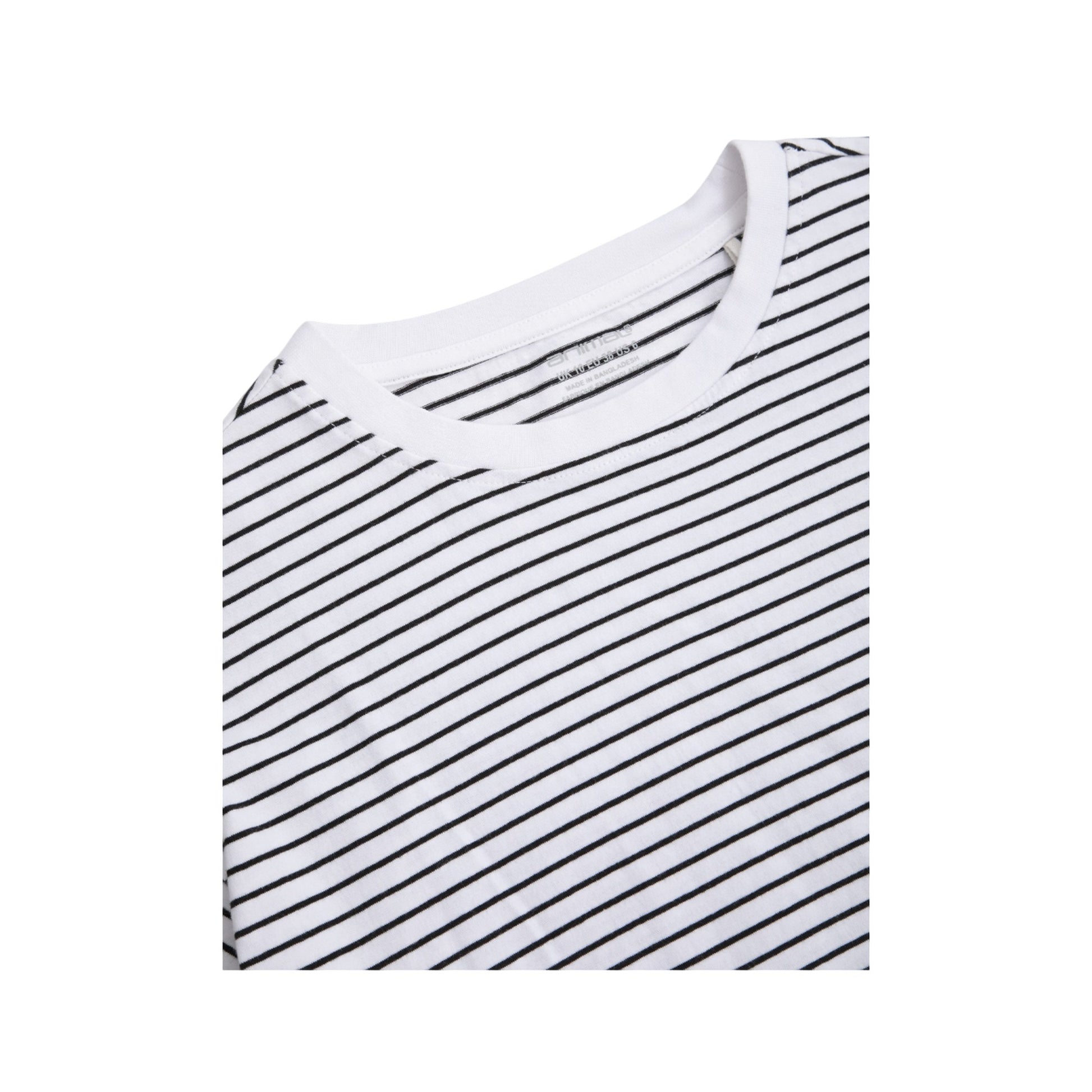 Off White - Side - Animal Womens-Ladies Idol Contrast Striped Relaxed Fit T-Shirt