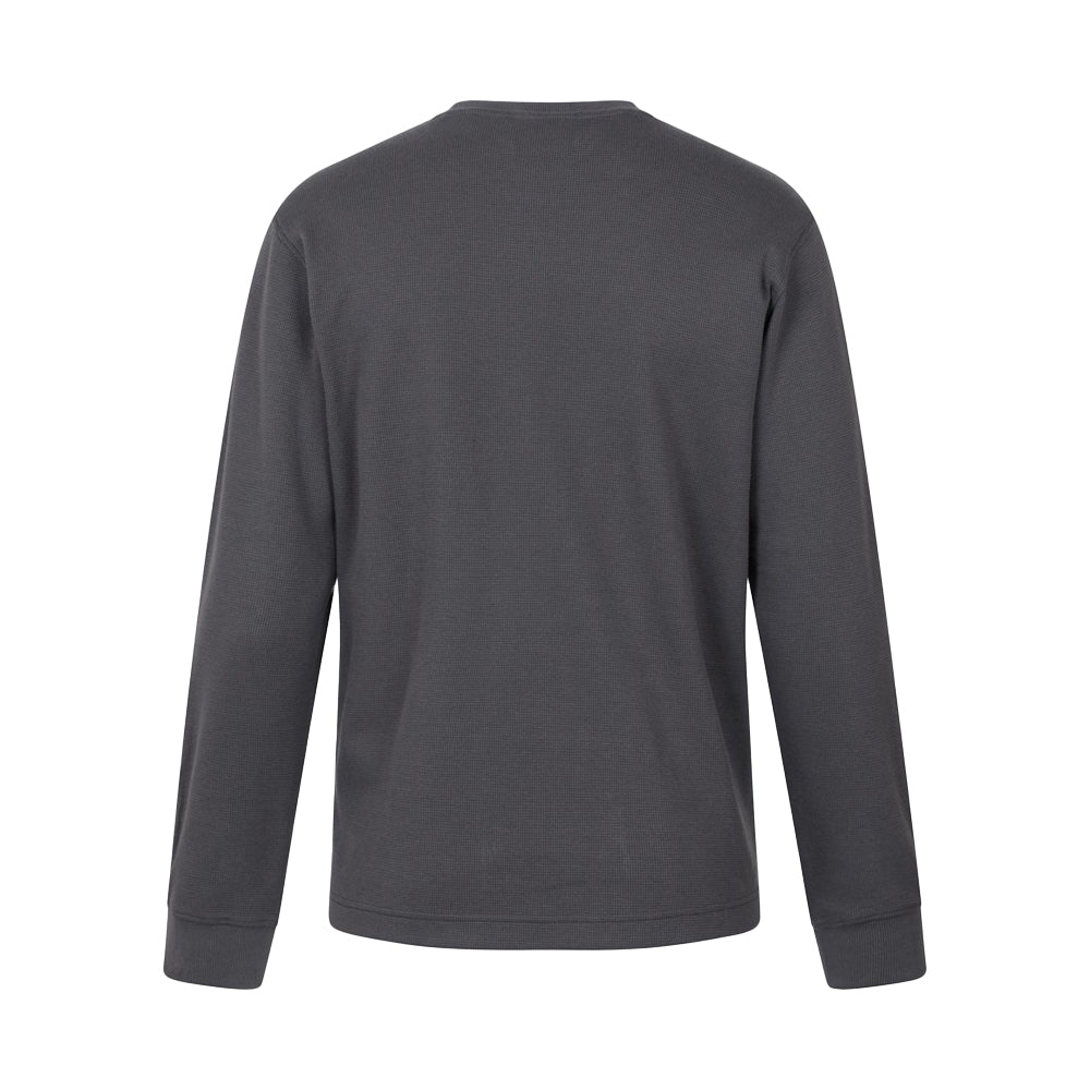 Charcoal - Back - Mountain Warehouse Mens Tillsbury Textured Waffle Crew Neck Long-Sleeved Sweatshirt