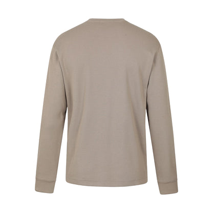 Dark Beige - Back - Mountain Warehouse Mens Tillsbury Textured Waffle Crew Neck Long-Sleeved Sweatshirt
