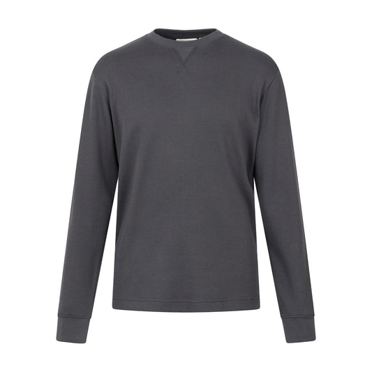 Charcoal - Front - Mountain Warehouse Mens Tillsbury Textured Waffle Crew Neck Long-Sleeved Sweatshirt