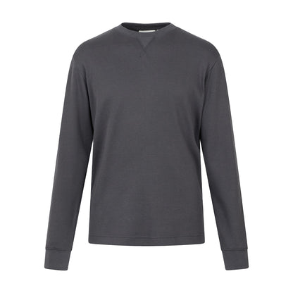 Charcoal - Front - Mountain Warehouse Mens Tillsbury Textured Waffle Crew Neck Long-Sleeved Sweatshirt