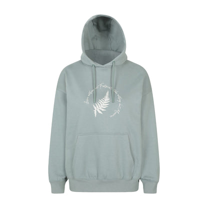 Khaki Green - Front - Mountain Warehouse Womens-Ladies Fern Slogan Relaxed Fit Hoodie
