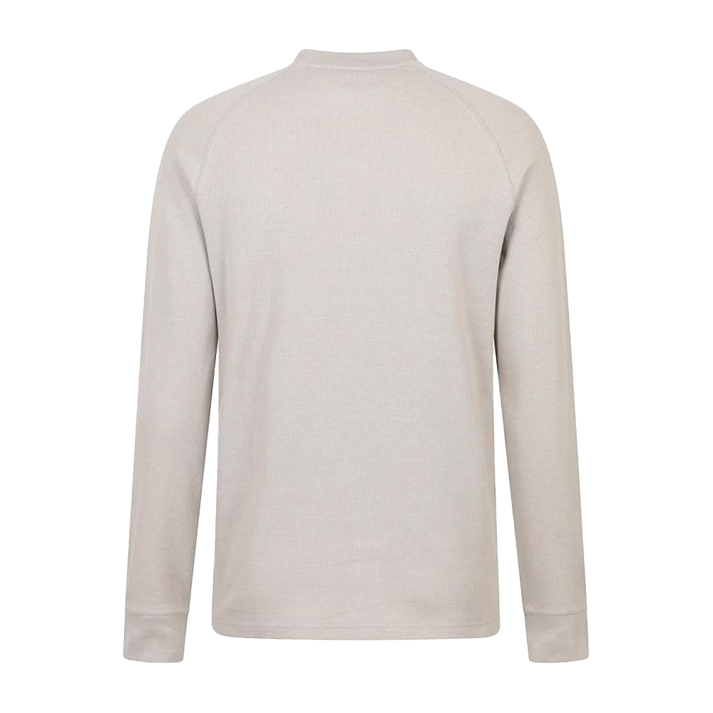 Dark Beige - Back - Mountain Warehouse Mens Selby Waffle Henley Long-Sleeved T-Shirt