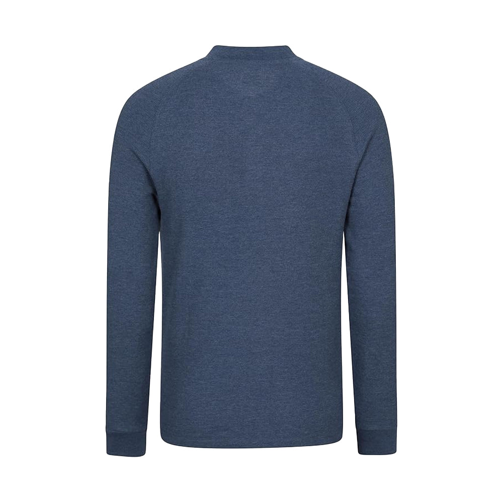 Navy - Back - Mountain Warehouse Mens Selby Waffle Henley Long-Sleeved T-Shirt