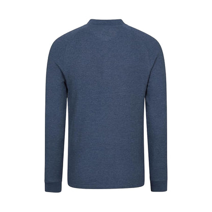 Navy - Back - Mountain Warehouse Mens Selby Waffle Henley Long-Sleeved T-Shirt