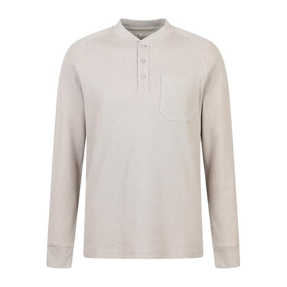 Dark Beige - Front - Mountain Warehouse Mens Selby Waffle Henley Long-Sleeved T-Shirt