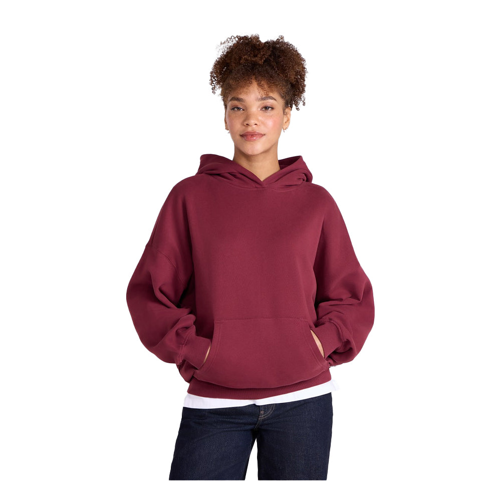 Burgundy - Side - Animal Womens-Ladies Idol Drop Shoulder Hoodie