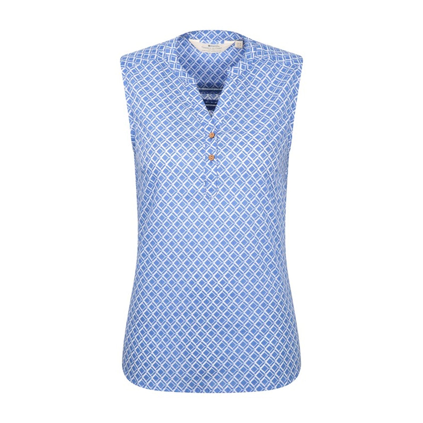 Blue - Front - Mountain Warehouse Womens-Ladies Petra Geometric Sleeveless Shirt
