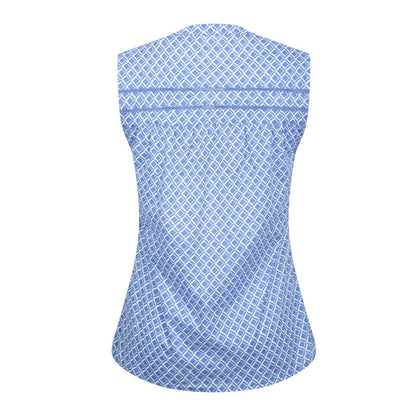 Blue - Back - Mountain Warehouse Womens-Ladies Petra Geometric Sleeveless Shirt
