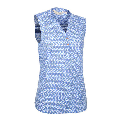 Blue - Lifestyle - Mountain Warehouse Womens-Ladies Petra Geometric Sleeveless Shirt