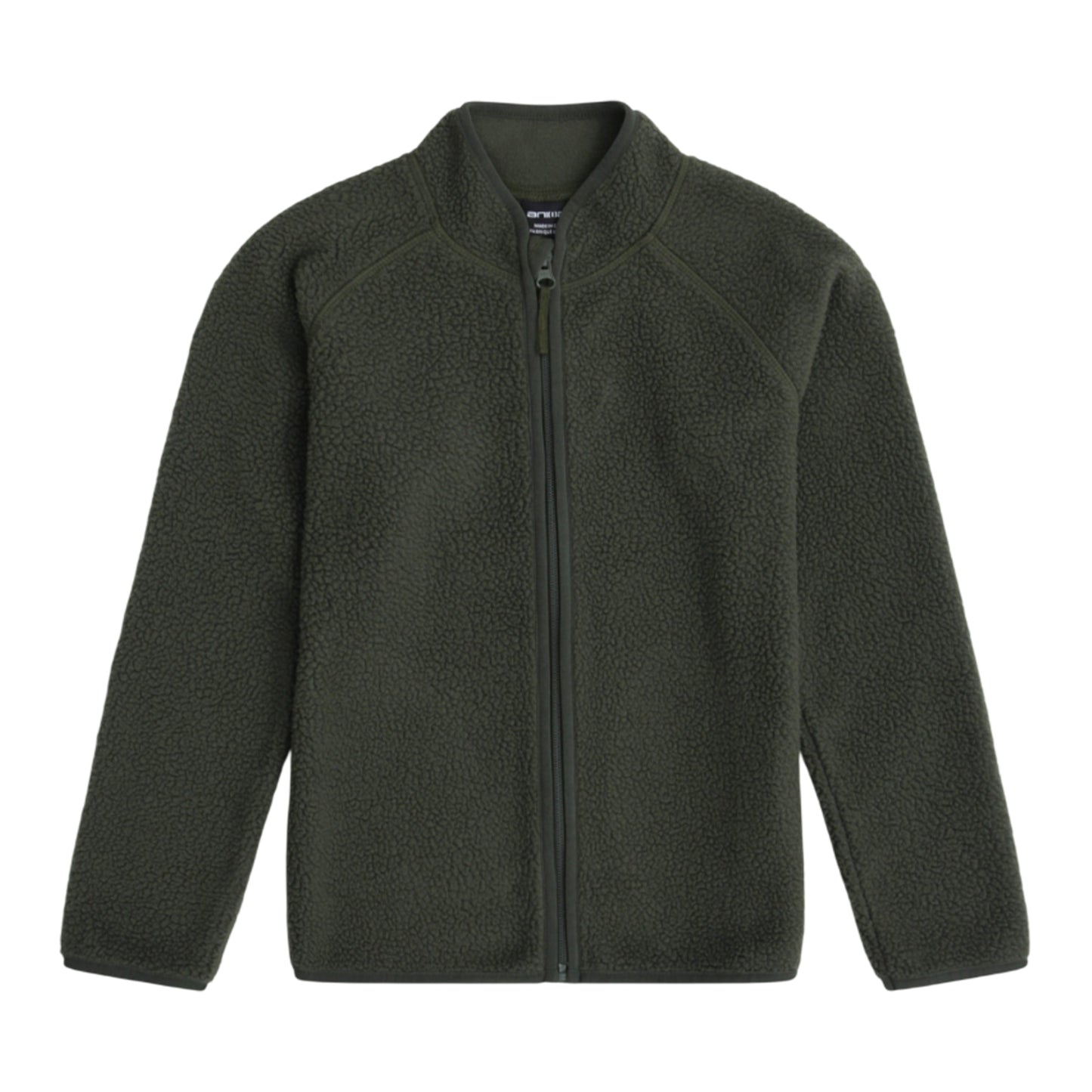 Dark Khaki - Front - Animal Childrens-Kids Borg Raglan Full Zip Fleece Jacket