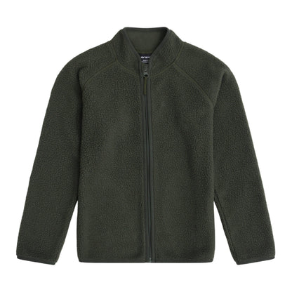 Dark Khaki - Front - Animal Childrens-Kids Borg Raglan Full Zip Fleece Jacket