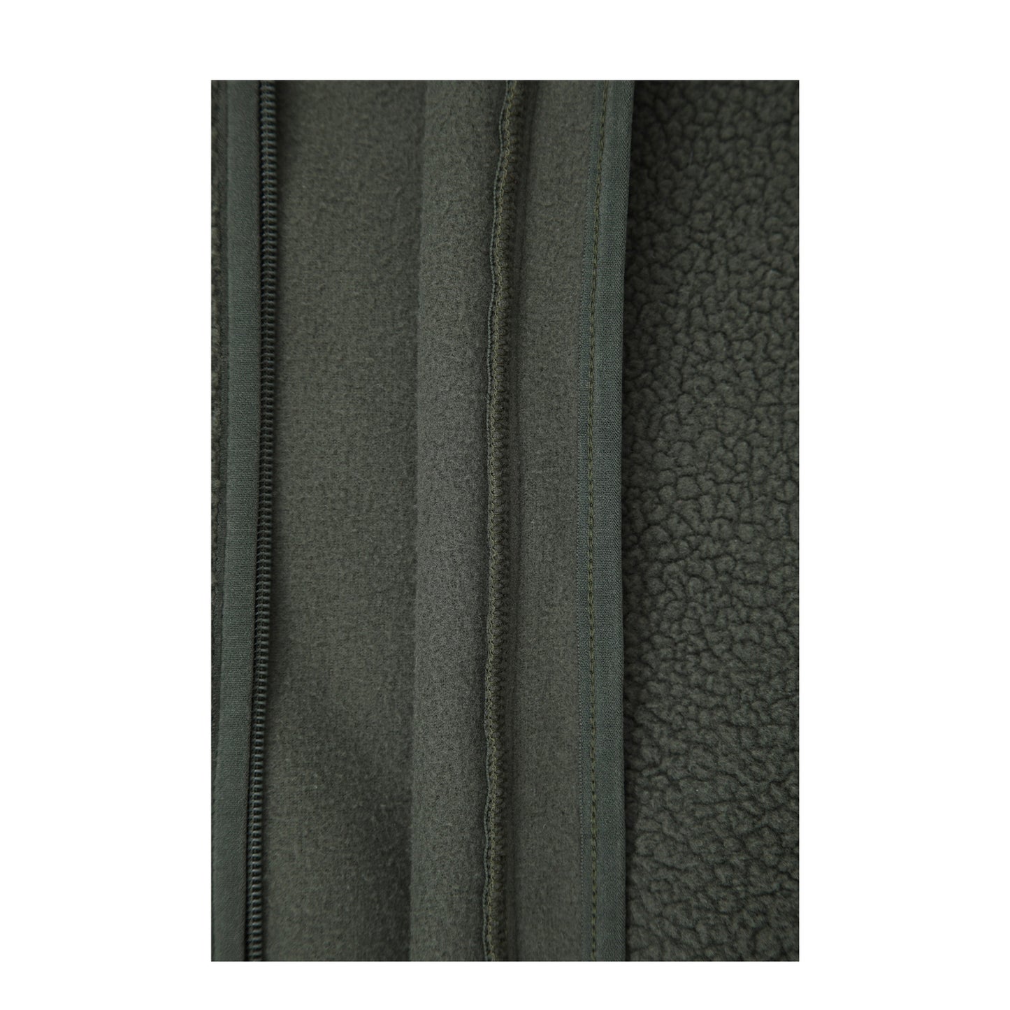 Dark Khaki - Side - Animal Childrens-Kids Borg Raglan Full Zip Fleece Jacket