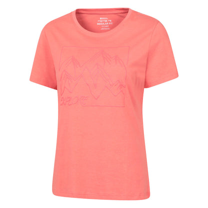Pink - Side - Mountain Warehouse Womens-Ladies Hiking Trail T-Shirt