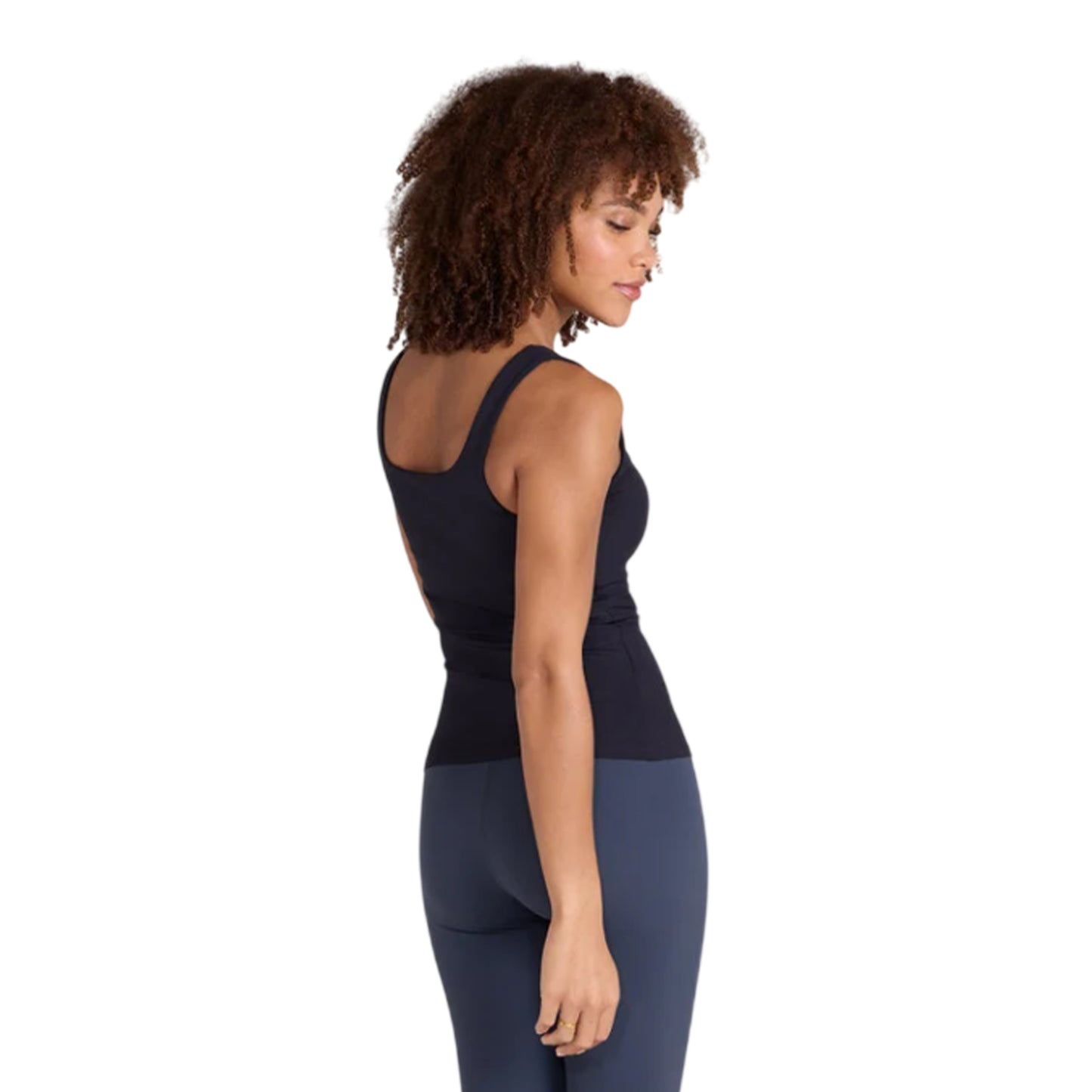 Black - Back - Animal Womens-Ladies Active Ribbed Vest Top
