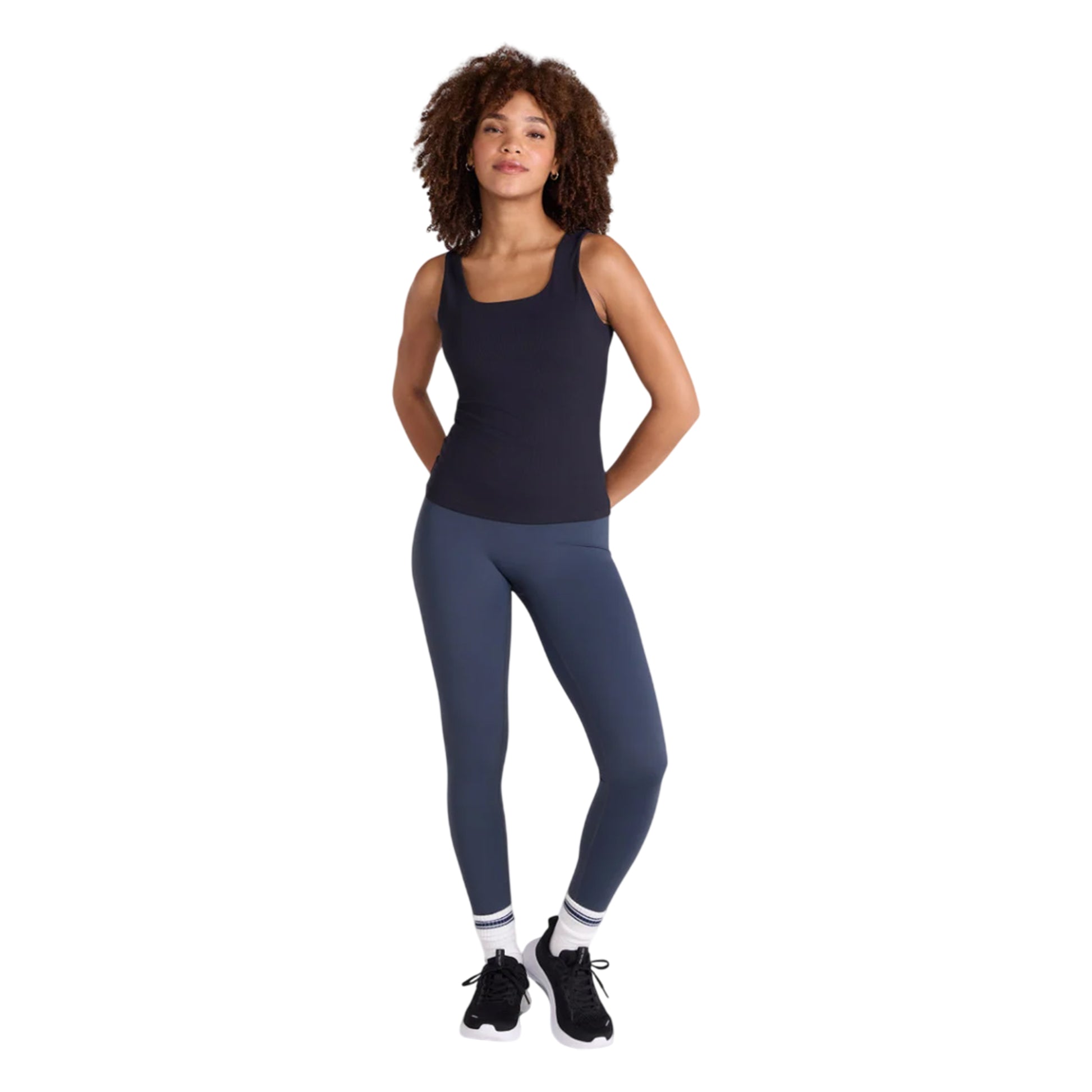 Black - Side - Animal Womens-Ladies Active Ribbed Vest Top