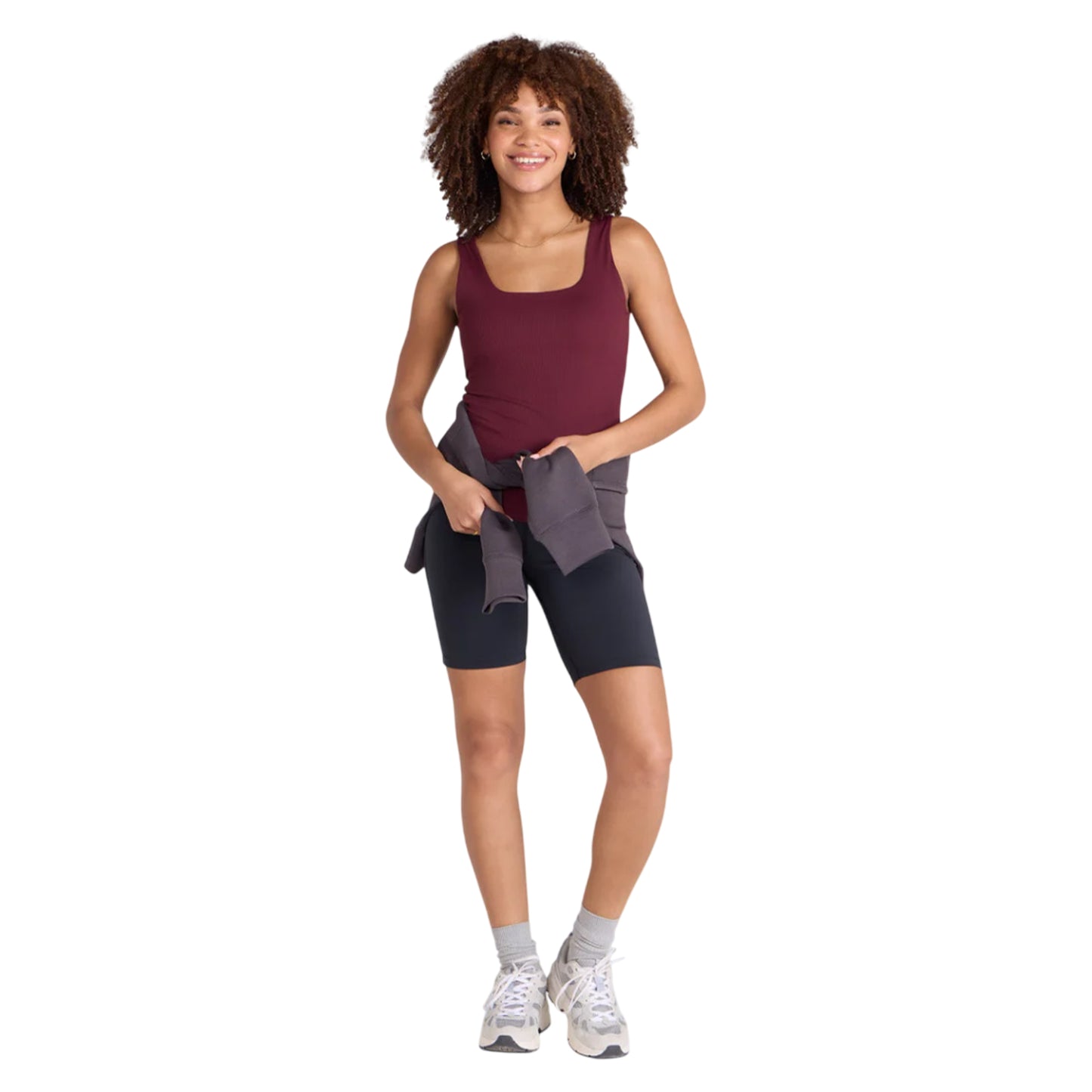 Burgundy - Side - Animal Womens-Ladies Active Ribbed Vest Top