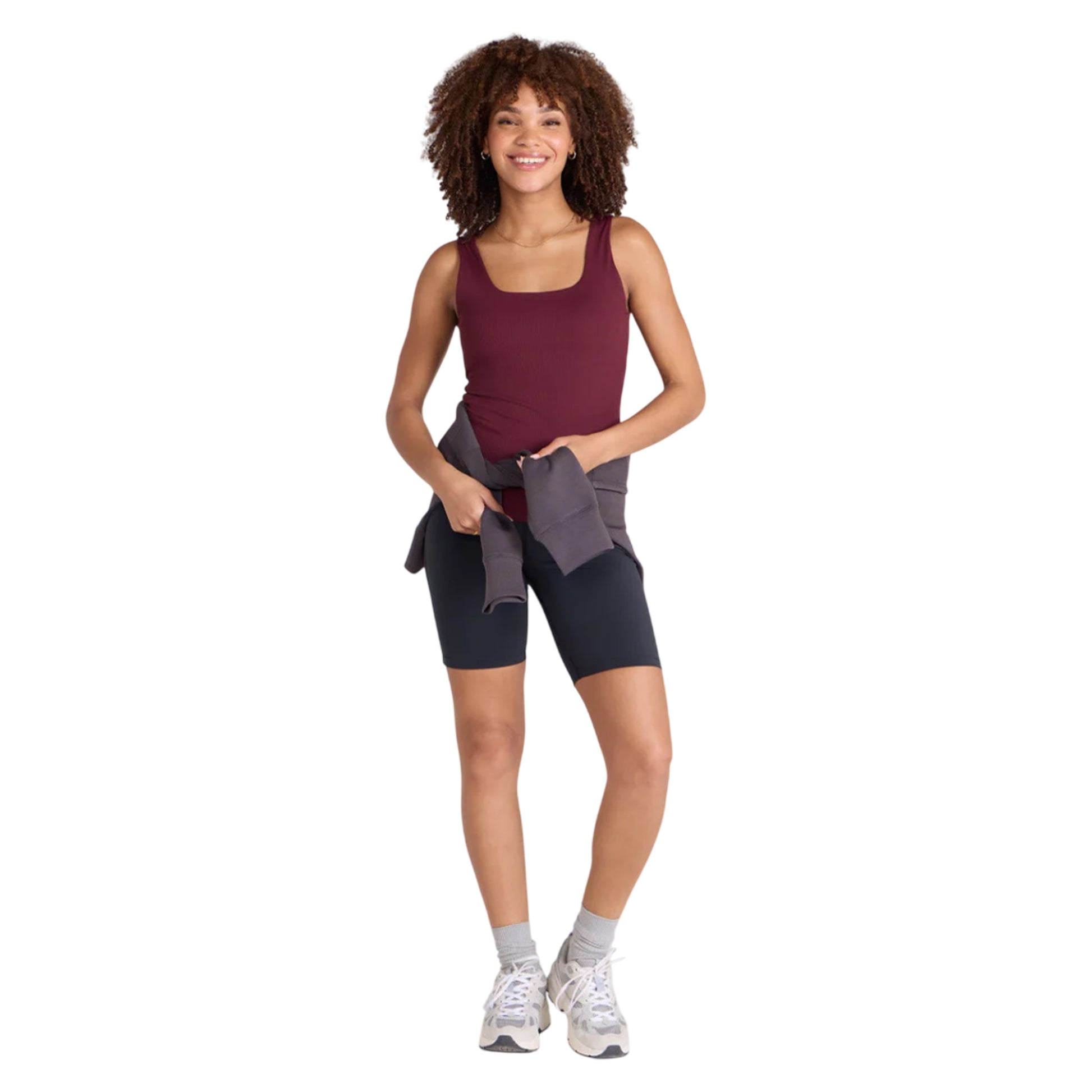 Burgundy - Side - Animal Womens-Ladies Active Ribbed Vest Top