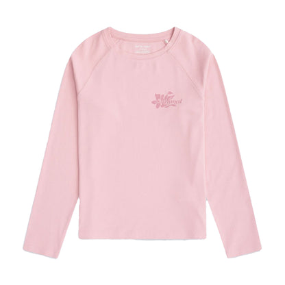 Pale Pink - Front - Animal Girls Ashleigh Long-Sleeved T-Shirt
