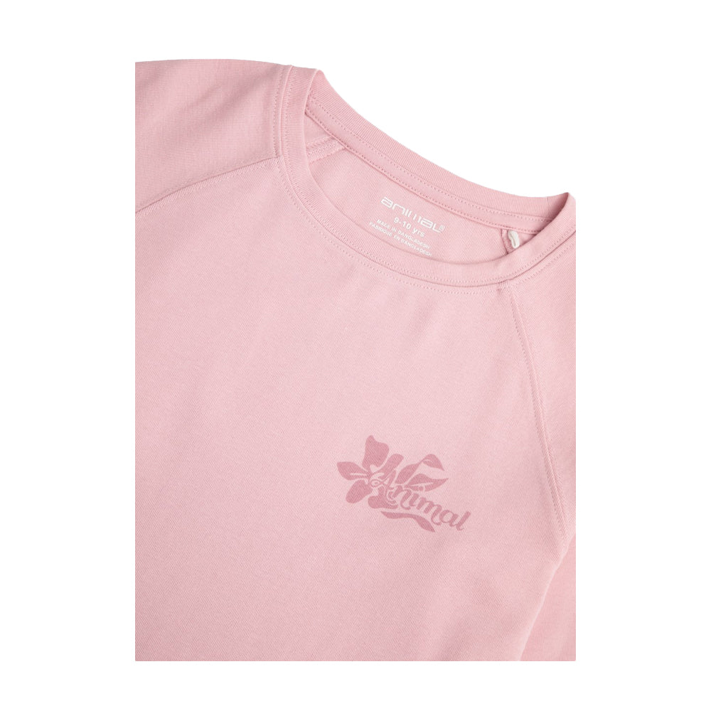 Pale Pink - Side - Animal Girls Ashleigh Long-Sleeved T-Shirt